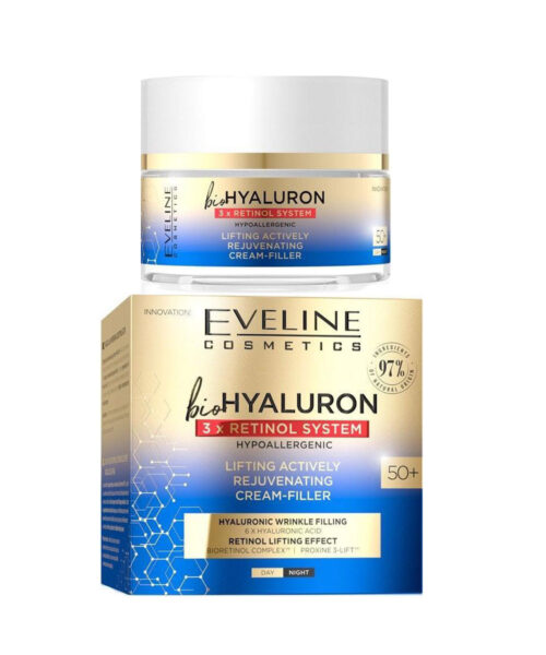 Eveline BioHyaluron 3x Retinol System Lifting Actively Rejuvenating Day and Night Cream Filler 50+ 50ml