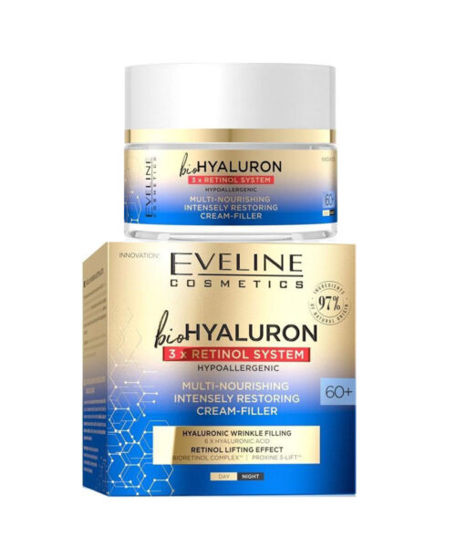 Eveline BioHyaluron 3x Retinol System Multi Nourishing Intensely Restoring Day and Night Cream Filler 60+ 50ml